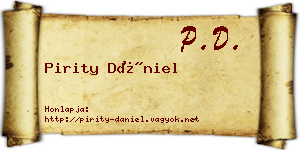 Pirity Dániel névjegykártya